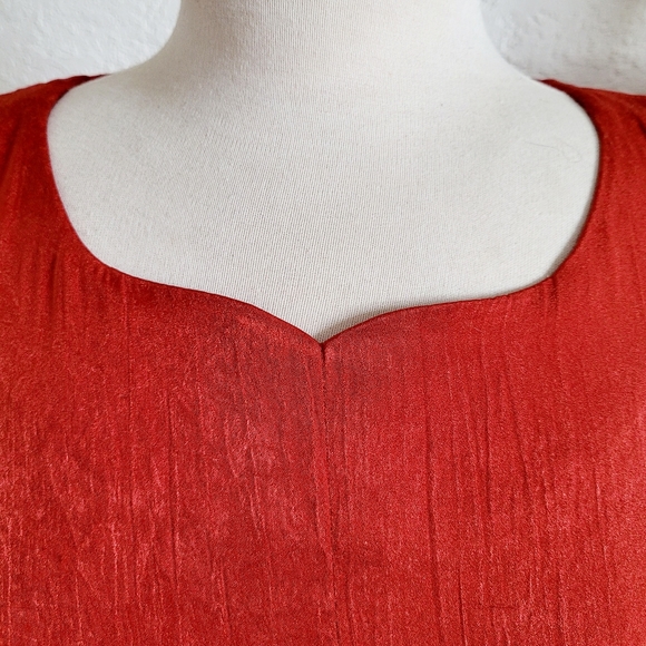 Beautiful Handmade Burnt Orange Silk Dress - Picture 5 of 6